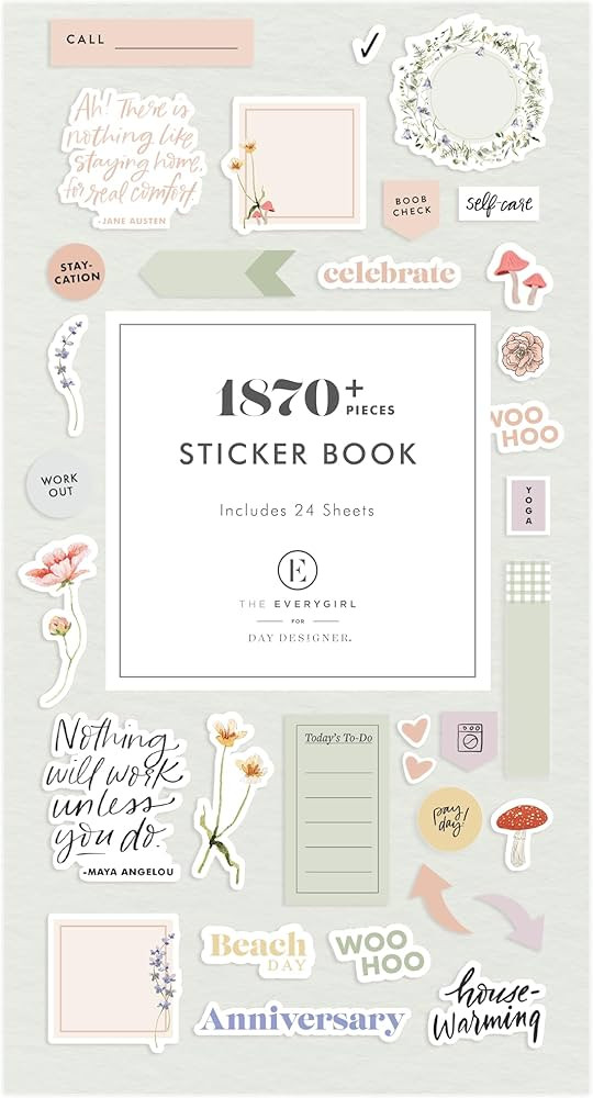 Blue Sky Everygirl 1870+ Sticker Book, Planner and Calendar Pack, 4.49” x 9.06”, Full Color, ... | Amazon (US)