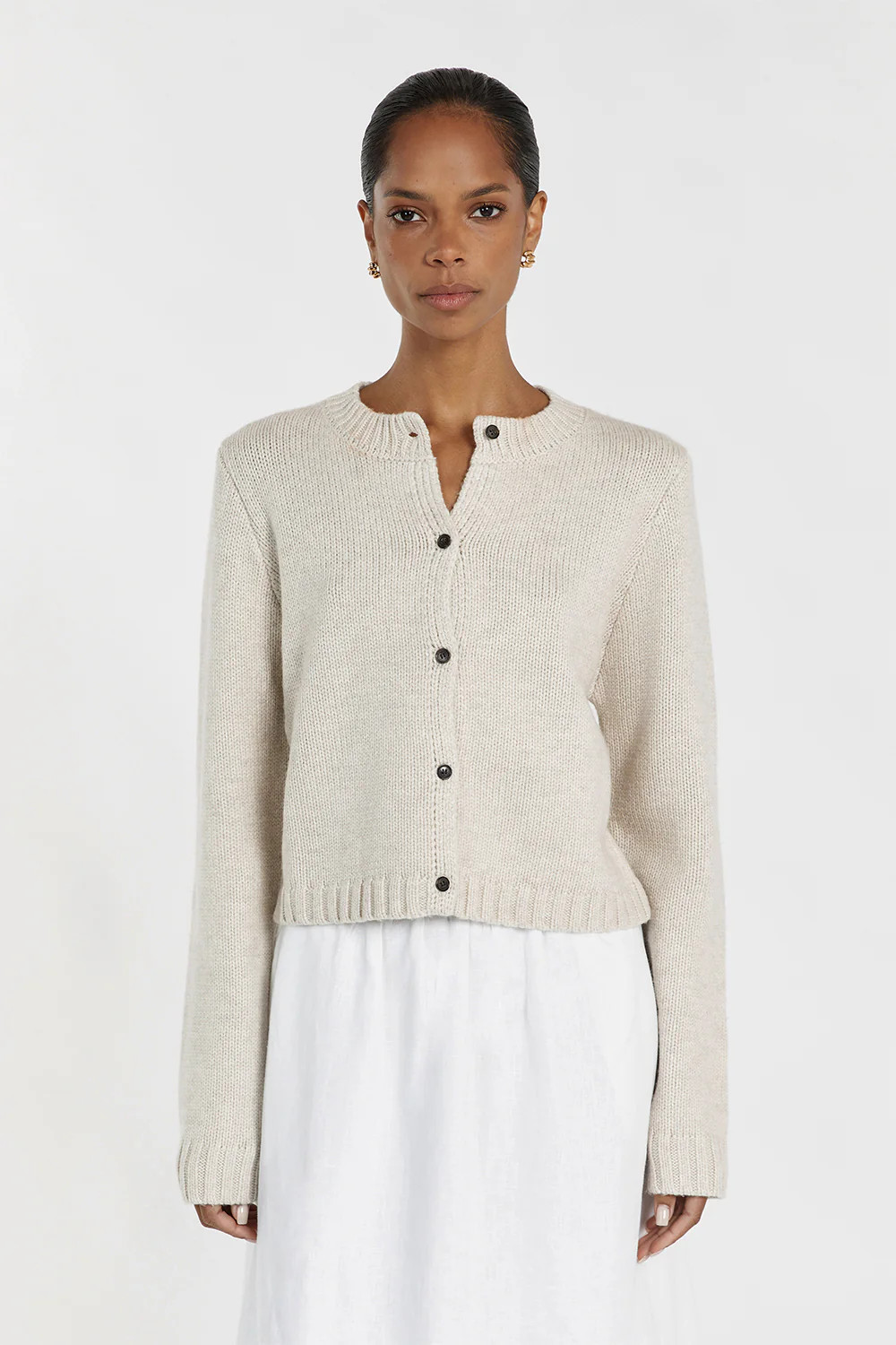 FOSTER CHALK KNIT CARDIGAN | DISSH