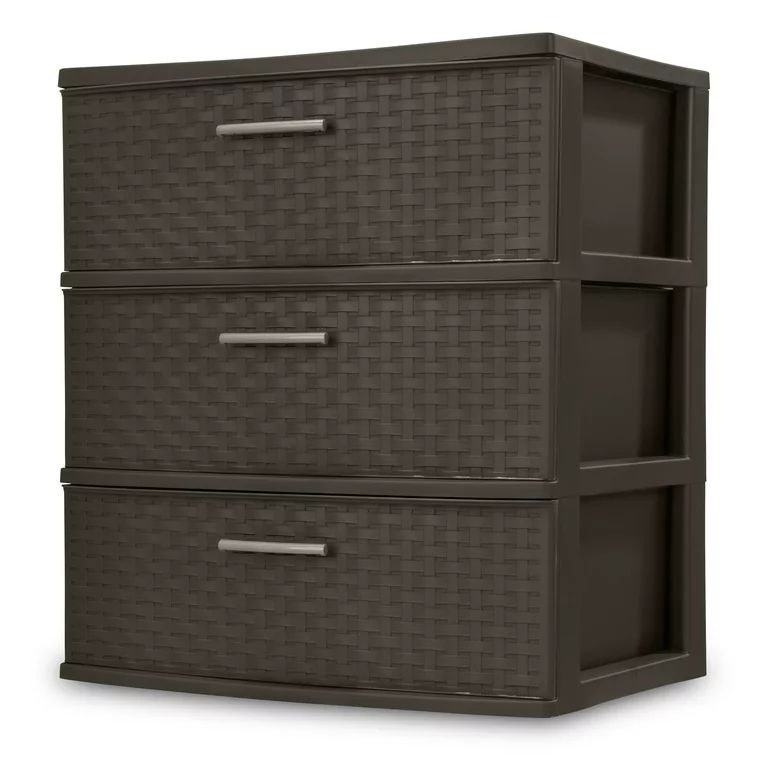 Sterilite 3 Drawer Wide Weave Tower Espresso | Walmart (US)