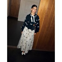 Never Fully Dressed Mesh Bow Maxi Skater Skirt Black Mix | Marks & Spencer (UK)