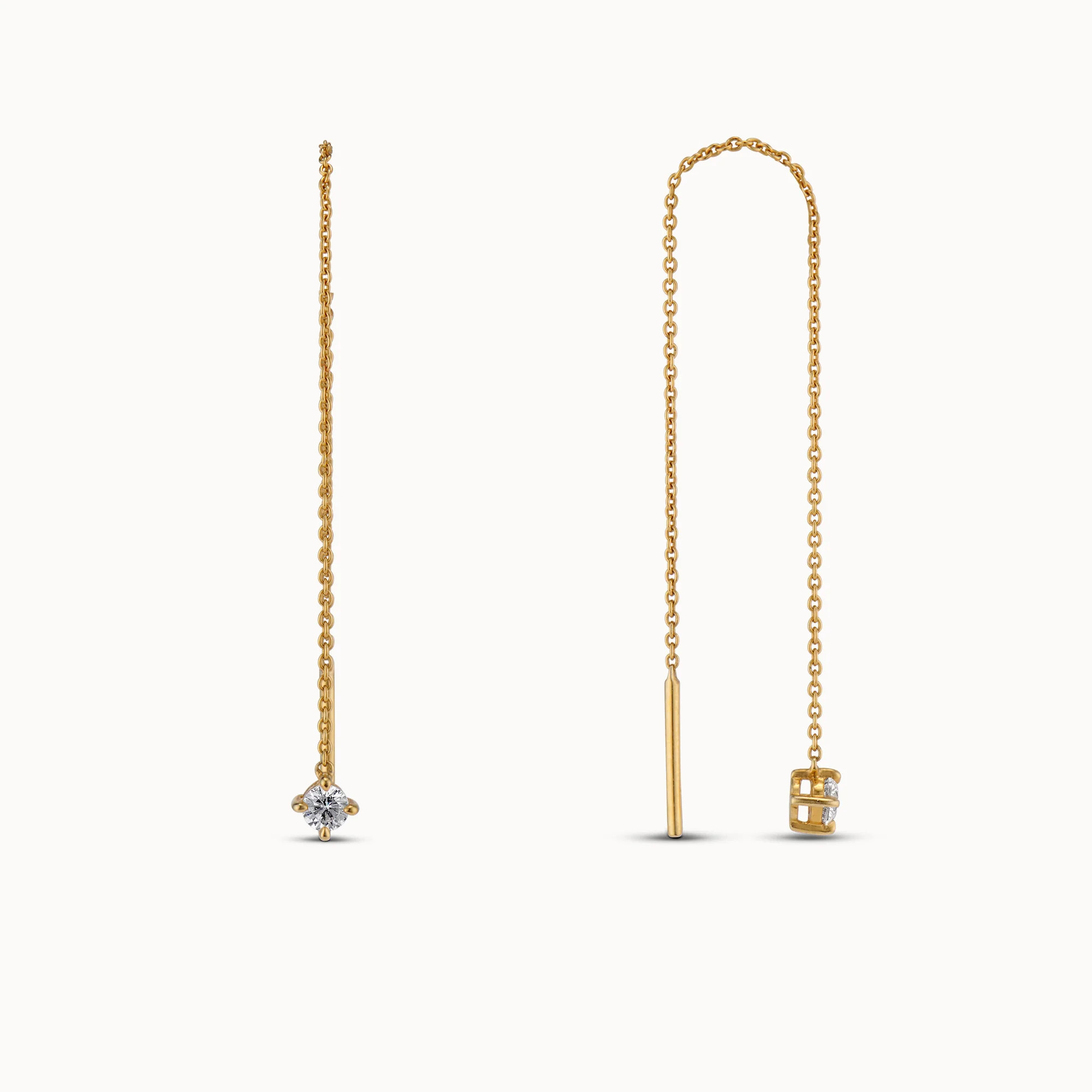 CZ Chain Threader Hypoallergenic Earrings | Rowan | Rowan