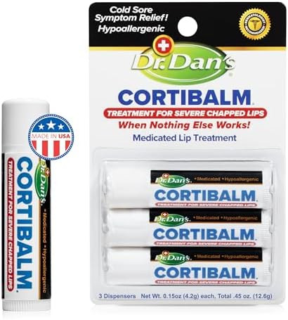 Dr. Dan's Cortibalm -3 Pack -for Dry Cracked Lips - Healing Lip Balm for Severely Chapped Lips- D... | Amazon (US)