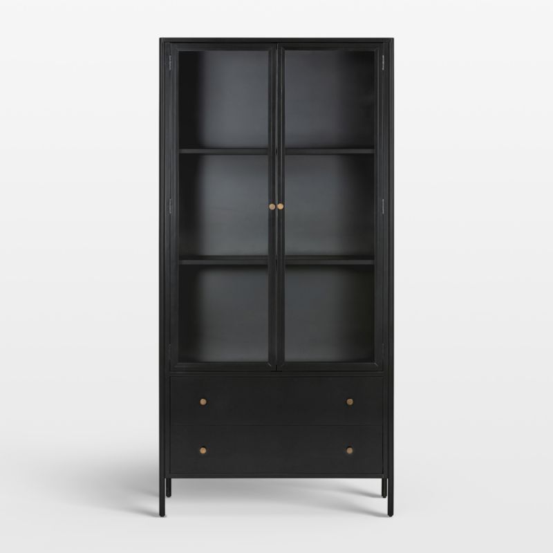 Bruno Black Metal Storage Display Cabinet | Crate & Barrel | Crate & Barrel