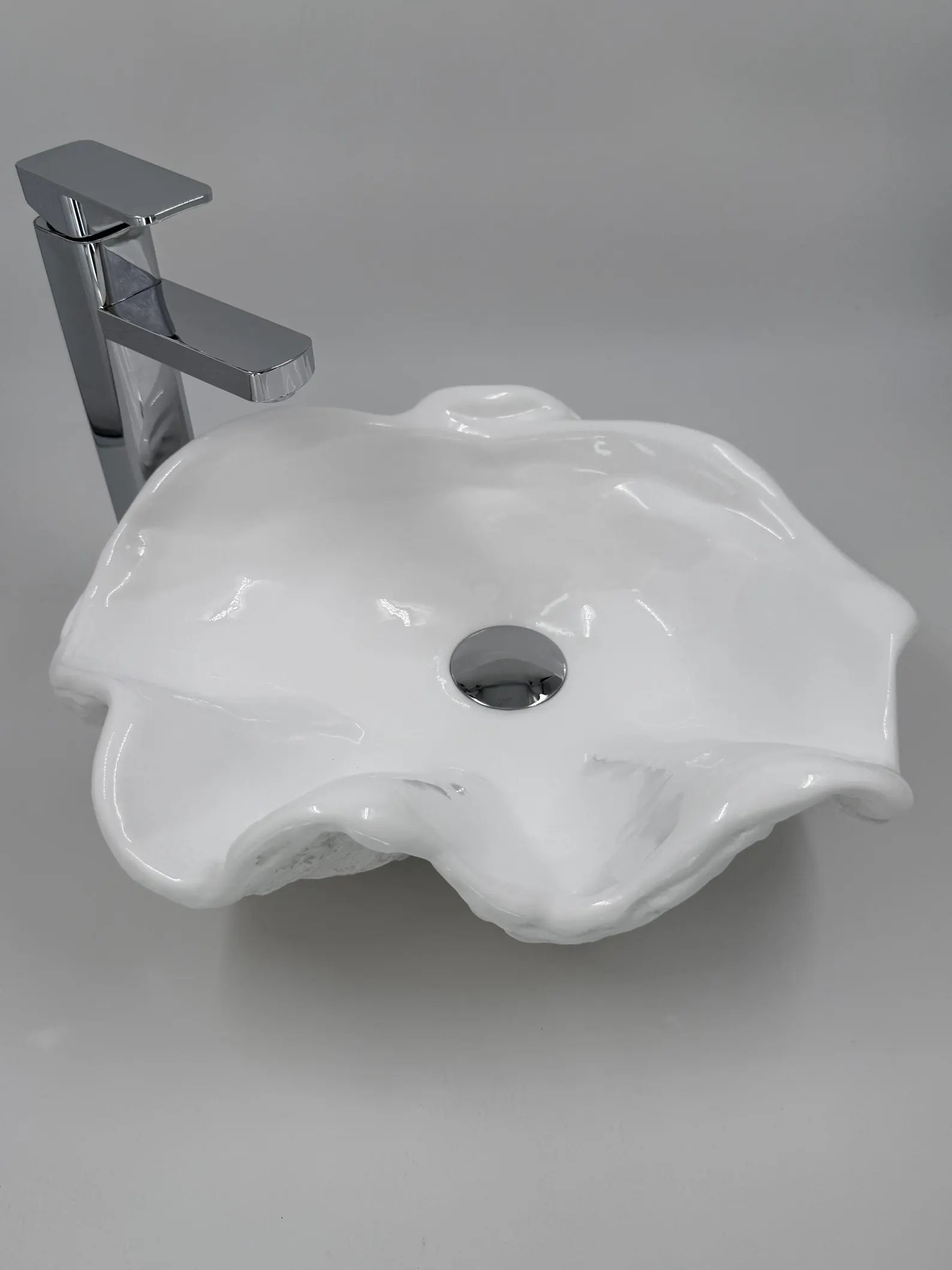 Giant Clam Shell Bathroom Sink Wash Basin Bowl Vessel Counter Top Cloakroom In Pure White Sculptu... | Etsy (Global)