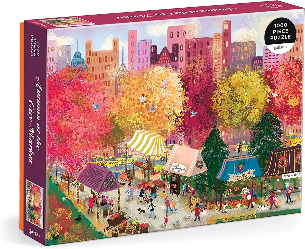 Galison Autumn at The City Market – 1000 Piece Puzzle Fun and Challenging Activity with Bright ... | Amazon (US)