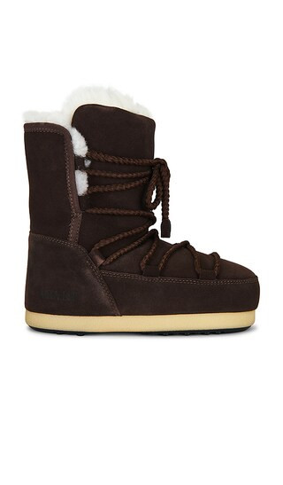 MOON BOOT Evx Shearling Boot in Chocolate. - size 37/38 | Revolve Clothing (Global)