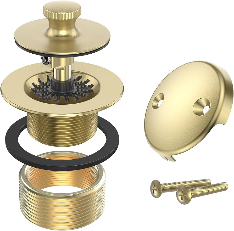Citymoor Brushed Gold Bathtub Drain Kit and Overflow Faceplate, Tub Drains | Amazon (US)