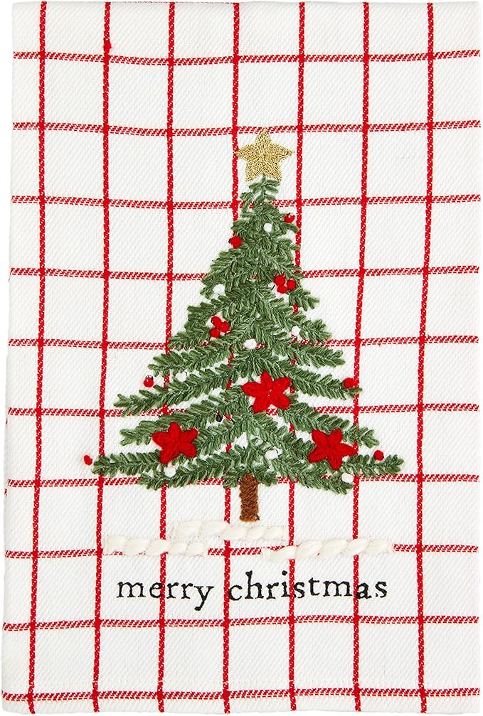 Mud Pie Embroidered Towel, Tree, 21" x 14" | Amazon (US)