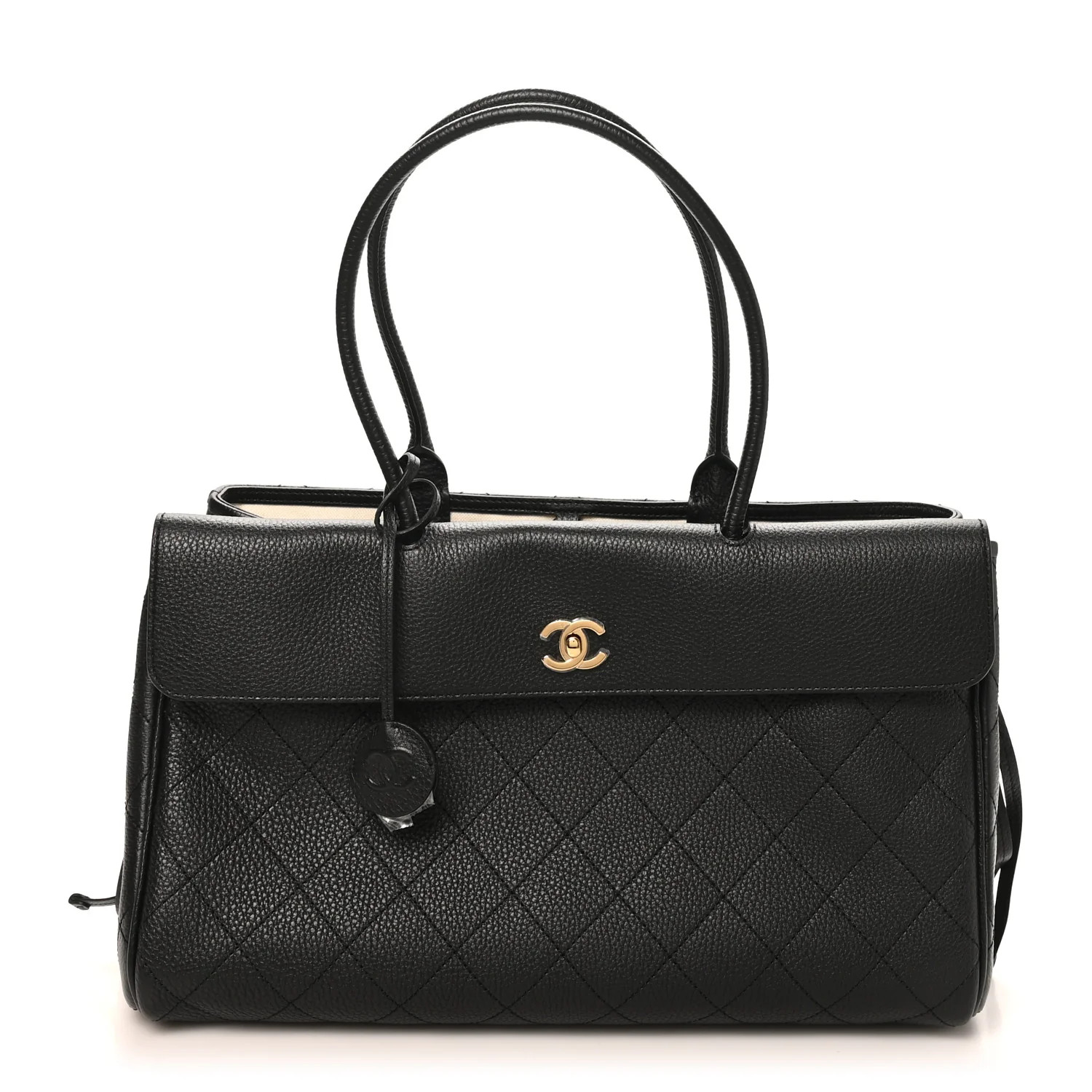 Chanel Grained Calfskin Stitched Urban Essentials Shopping Bag Black 1904343 | FASHIONPHILE (US)