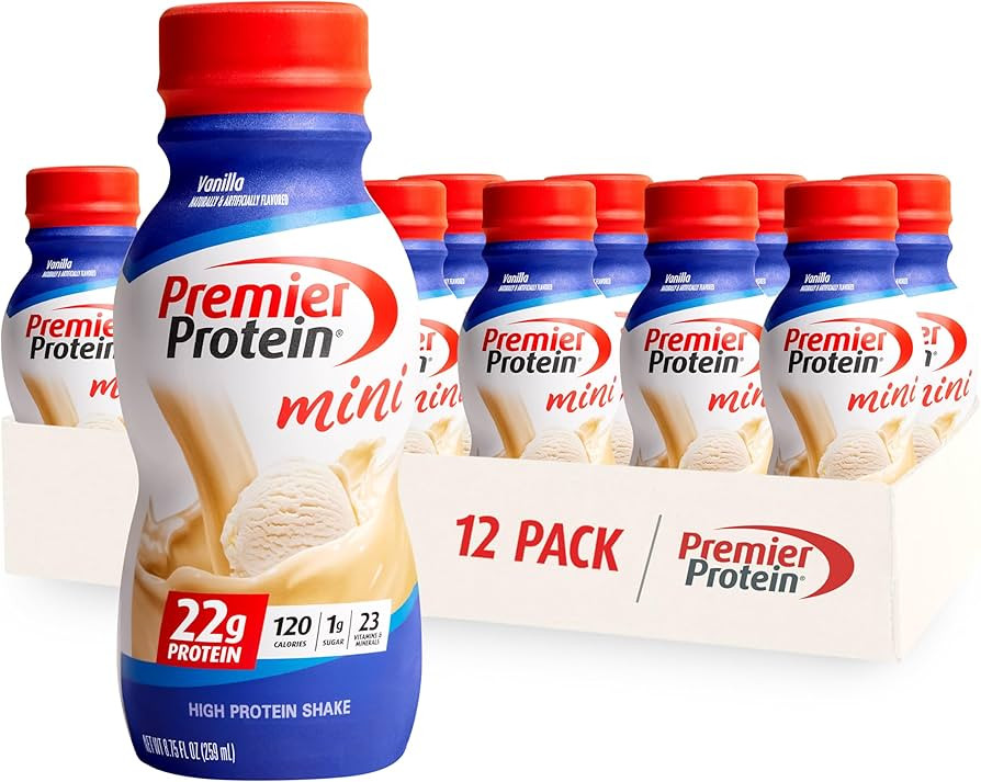 Premier Protein Shake MINIs, Vanilla, 22g Protein, 120 Calories, No Added Sugar, 8.75 fl oz, 12 P... | Amazon (US)