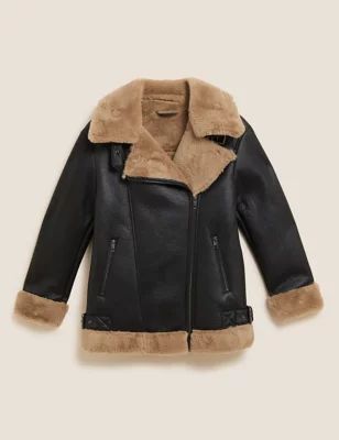 Faux Shearling Aviator Jacket | Marks and Spencer US
