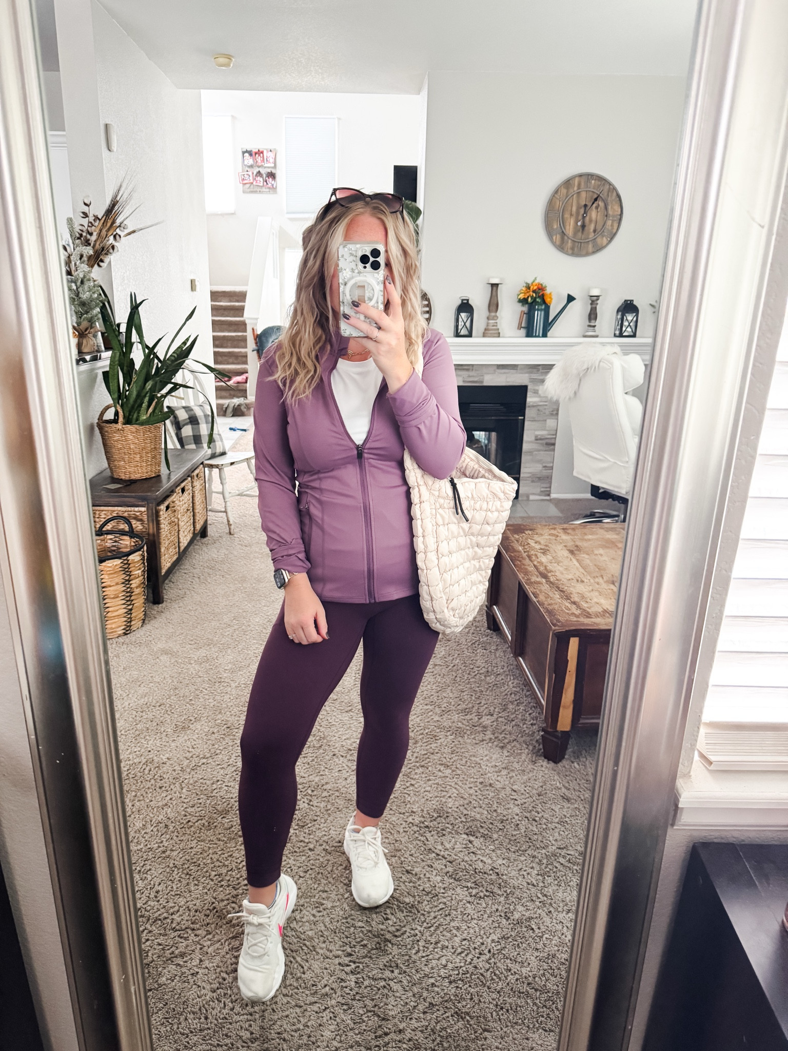 Purple athletic leggings, with a white tee, athletic jacket, quilted tote bag, and Nike sneakers (went up half a size)





Gym outfit 
Activewear
Athleisure outfit winter 

Winter outfit
Winter fashion
Amazon winter outfits
Trending winter fashion 
 casual winter outfits | winter fashion | size 4-6 | cold weather outfits | winter outfit ideas | layering outfit for the cold| winter fashion 2025 | outfit inspo | outfit ideas | winter outfits amazon  | casual outfit Ideas  | Outfits | Amazon Casual Outfit | Cute casual outfits | Preppy Outfit 

#LTKootd #LTKFindsUnder50 #LTKActive