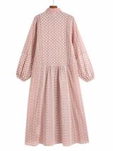 'Carina' Pink Embroidered Shirt Maxi Dress | Goodnight Macaroon