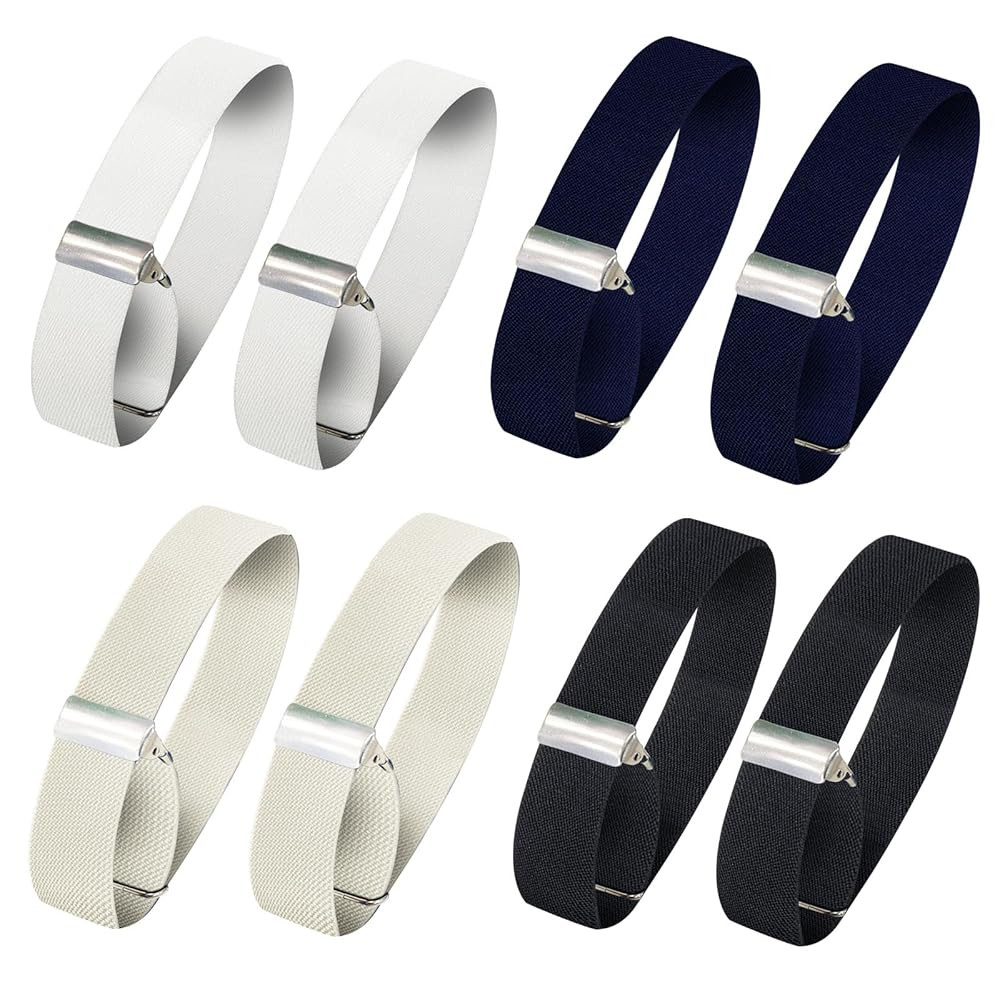 8pcs(4 Pairs) Elastic Adjustable Armbands Sleeve Garters Elastic Anti-Slip Shirt Sleeve Holders A... | Amazon (US)