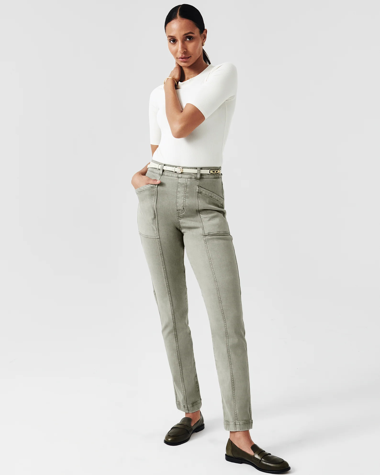 Stretch Twill Straight Leg Pant | Spanx