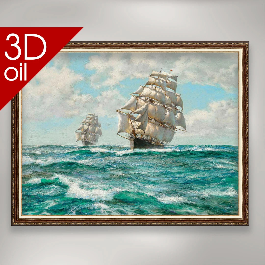 Montague Dawson-the Race Between the Clipper Ships 'lightning' and 'red Jacket' Across the Atlant... | Etsy (US)