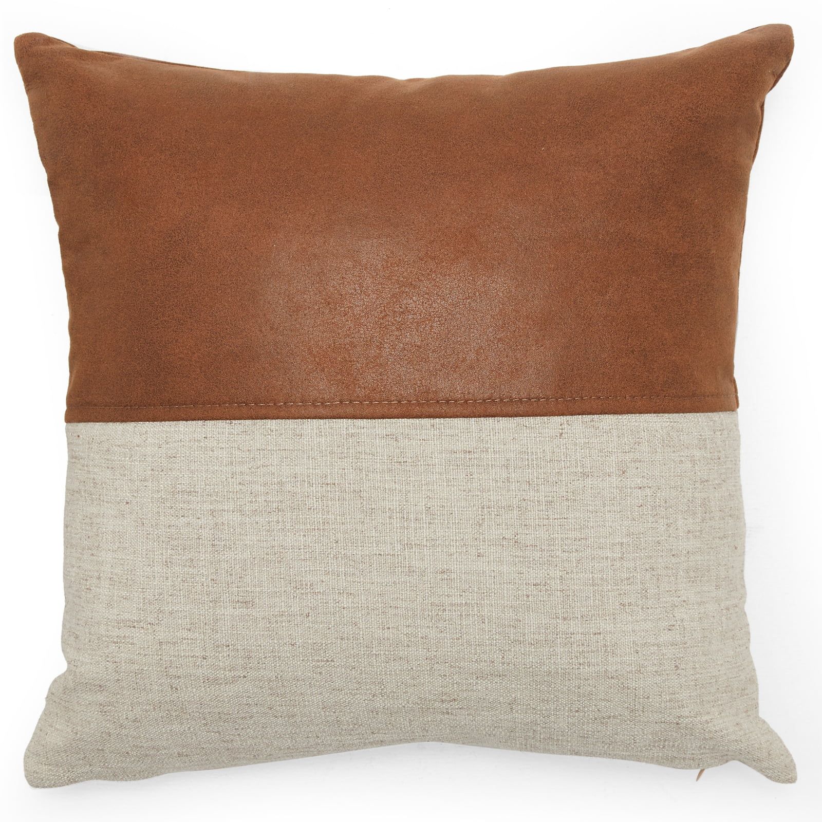 MoDRN Industrial Mixed Material Decorative Throw Pillow, 16" x 16" - Walmart.com | Walmart (US)