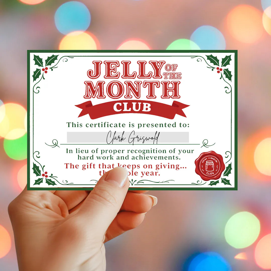 Christmas Vacation Jelly of the Month Club Gift Certificate (digital Download) - Etsy | Etsy (US)