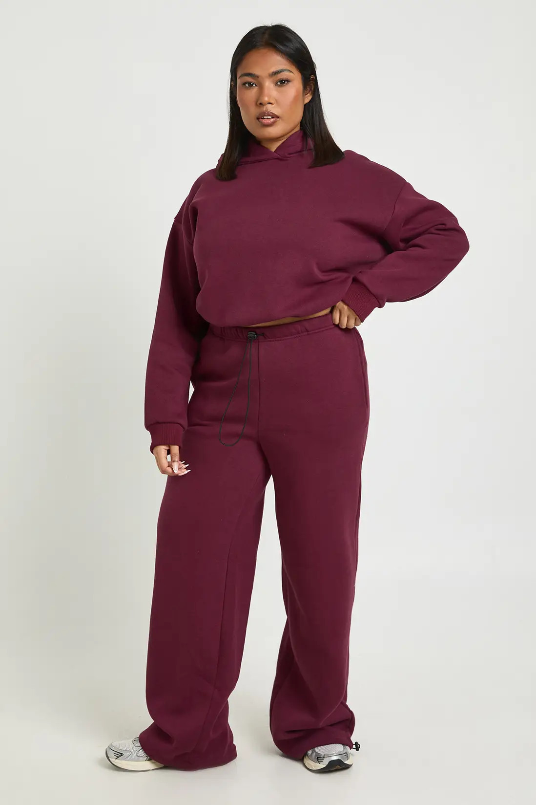 Berry Plus Toggle Wide Leg Joggers | Boohoo | Boohoo.com (UK & IE)