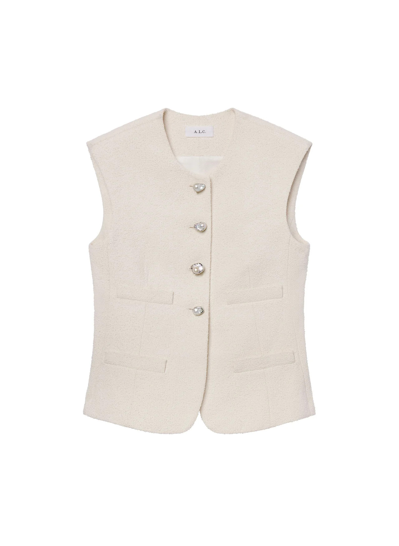 Georgie Pearl Embellished Boucle Vest | A.L.C