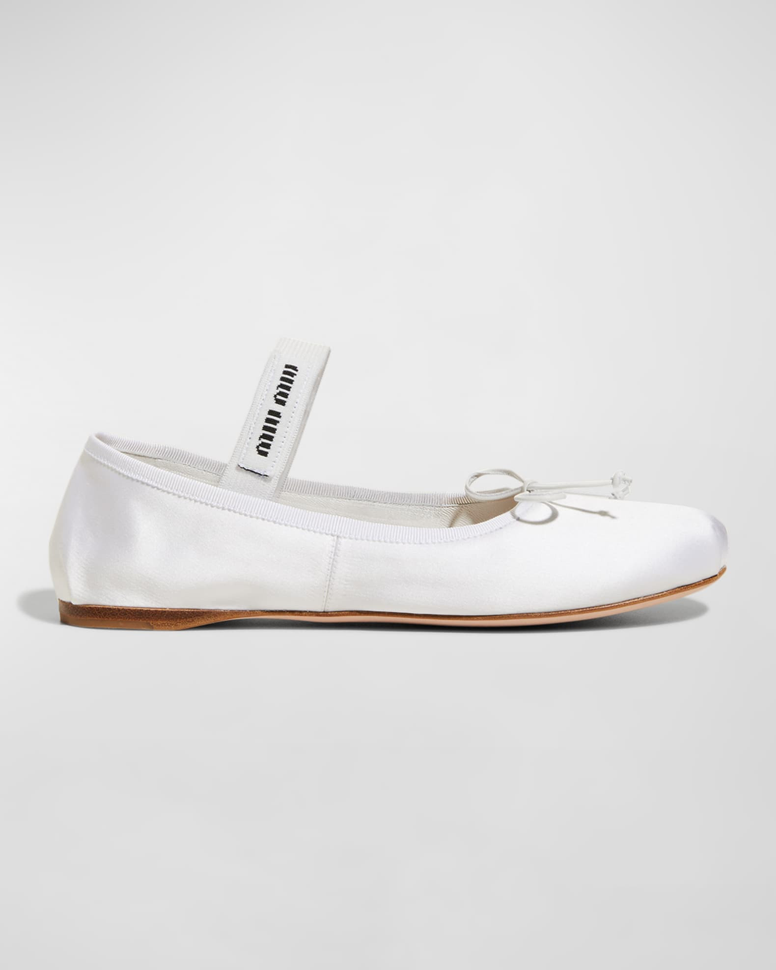 Miu Miu Satin Bow Ballerina Flats | Neiman Marcus