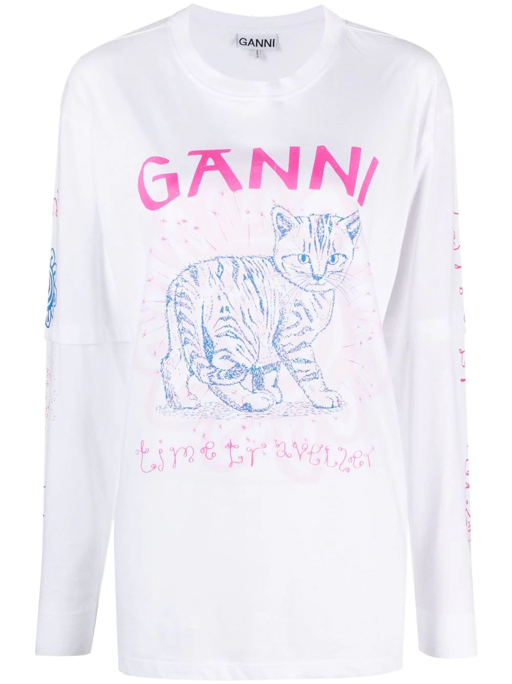 cat-print organic cotton T-shirt | Farfetch Global