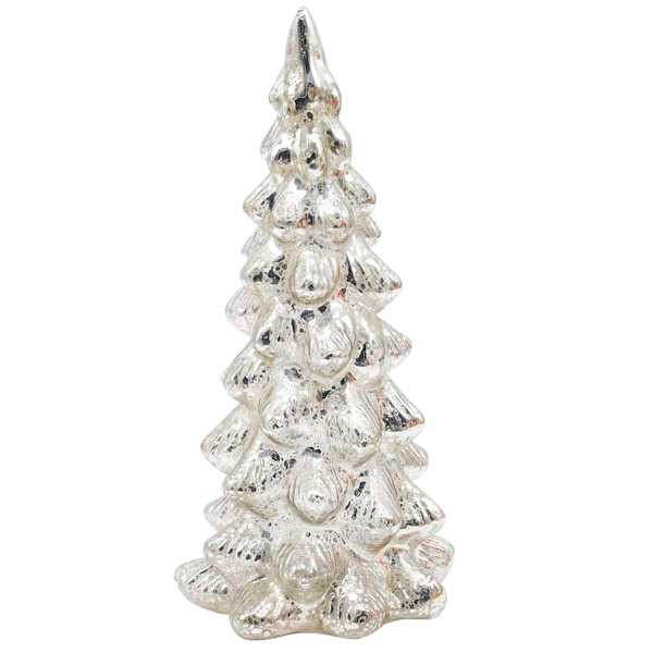 Providence Silver Glass LED Tree, 8" | At Home