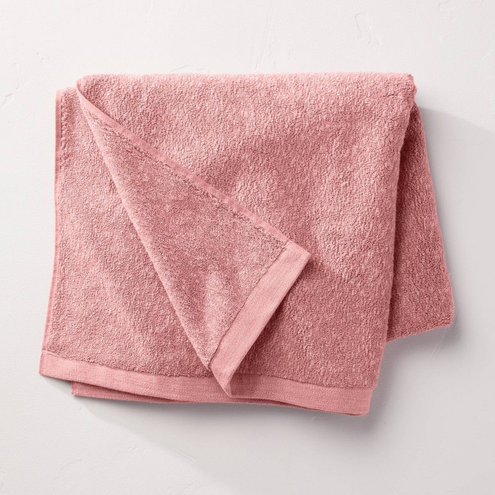 Slub Accent Organic Bath Towel Blush - Casaluna | Target
