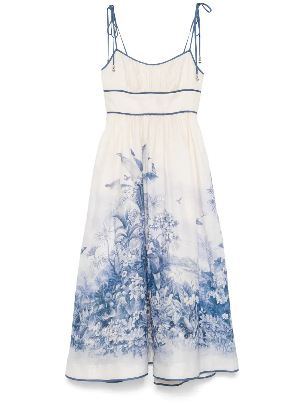 ZIMMERMANN Wylie Picnic Midi Dress | White | FARFETCH | Farfetch Global