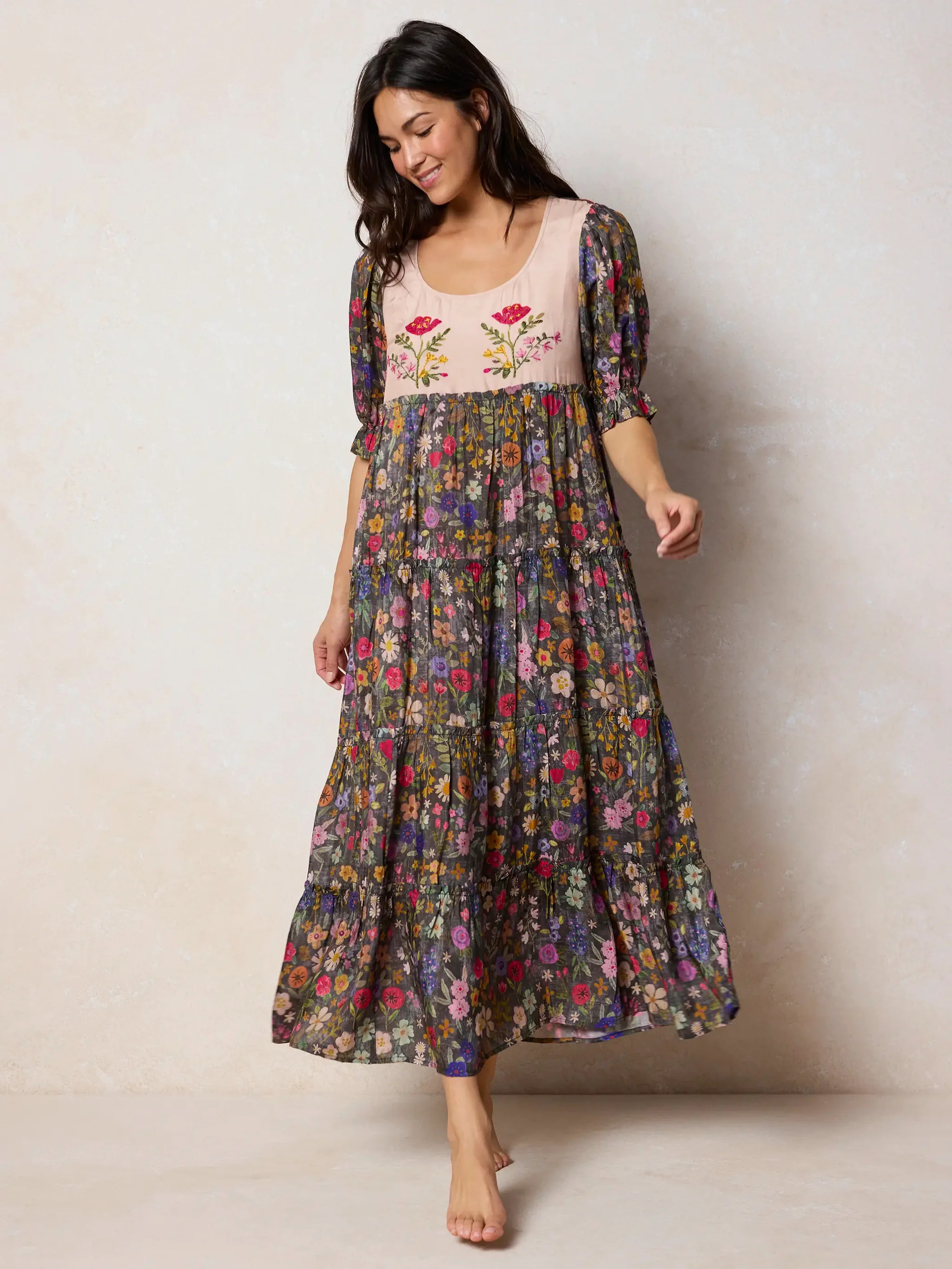 Collette Embroidered Maxi Dress | Natural Life