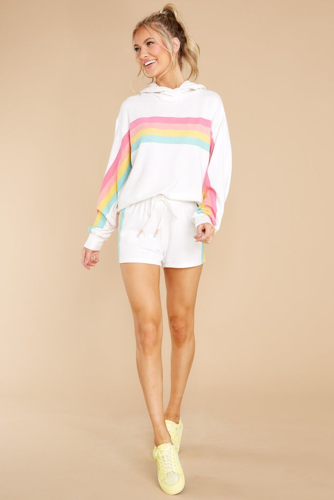 Rainbow Dreams White Multi Sweatshirt | Red Dress 