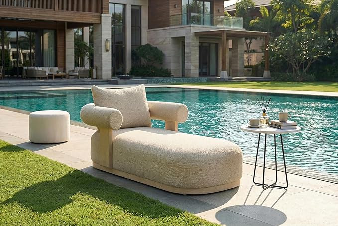 PURPLE LEAF Outdoor Chaise Lounge 1 Piece Chair Modern Aluminum Lounger Daybed with Lumbar Pillow... | Amazon (US)