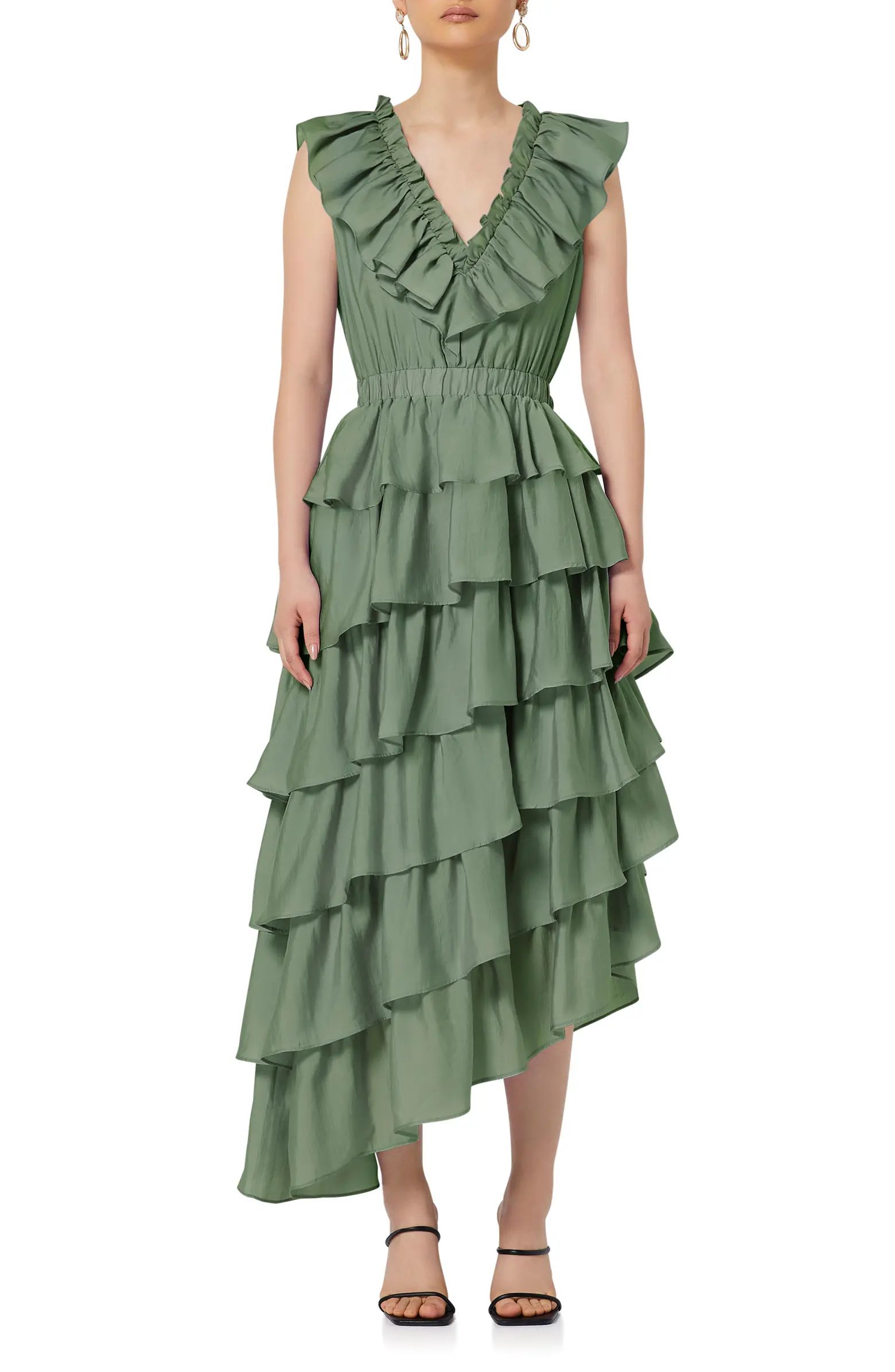 Elliatt Aquiline Tiered Ruffle Asymmetric Dress | Nordstrom | Nordstrom