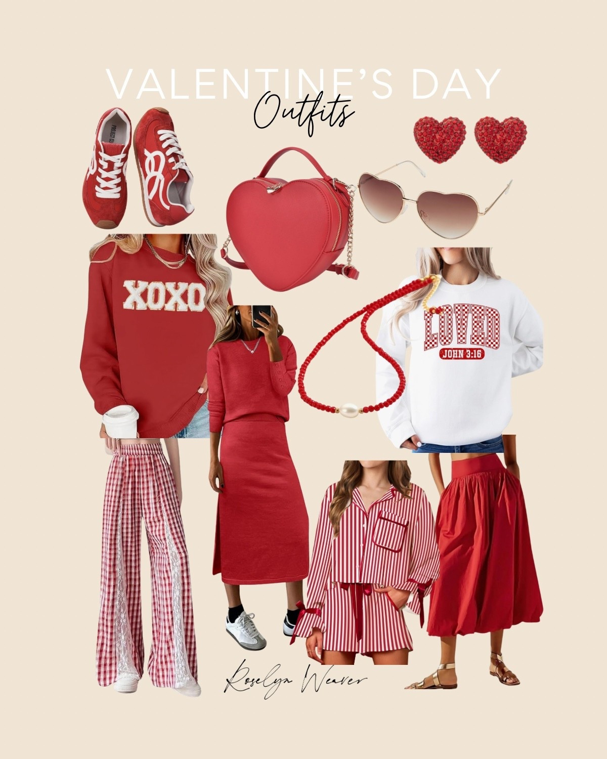Amazon Valentine’s Day outfits ❣️

Xoxo sweatshirt, red gingham, midi skirt, red striped satin pajamas, heart accessories, red heart purse, red sneakers 

#LTKOver40 #LTKFindsUnder50 #LTKSaleAlert