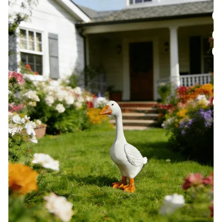 Porch Goose Statue, White Goose Figurine for Indoor Outdoor Decor, Garden Sculptures & Statues for Front Porch Patio Yard | Walmart (US)