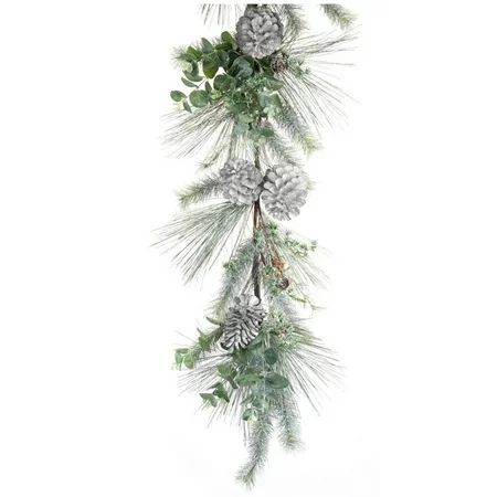 Set of 2 Pine and Eucalyptus Floral Artificial Christmas Garland 5' | Walmart (US)