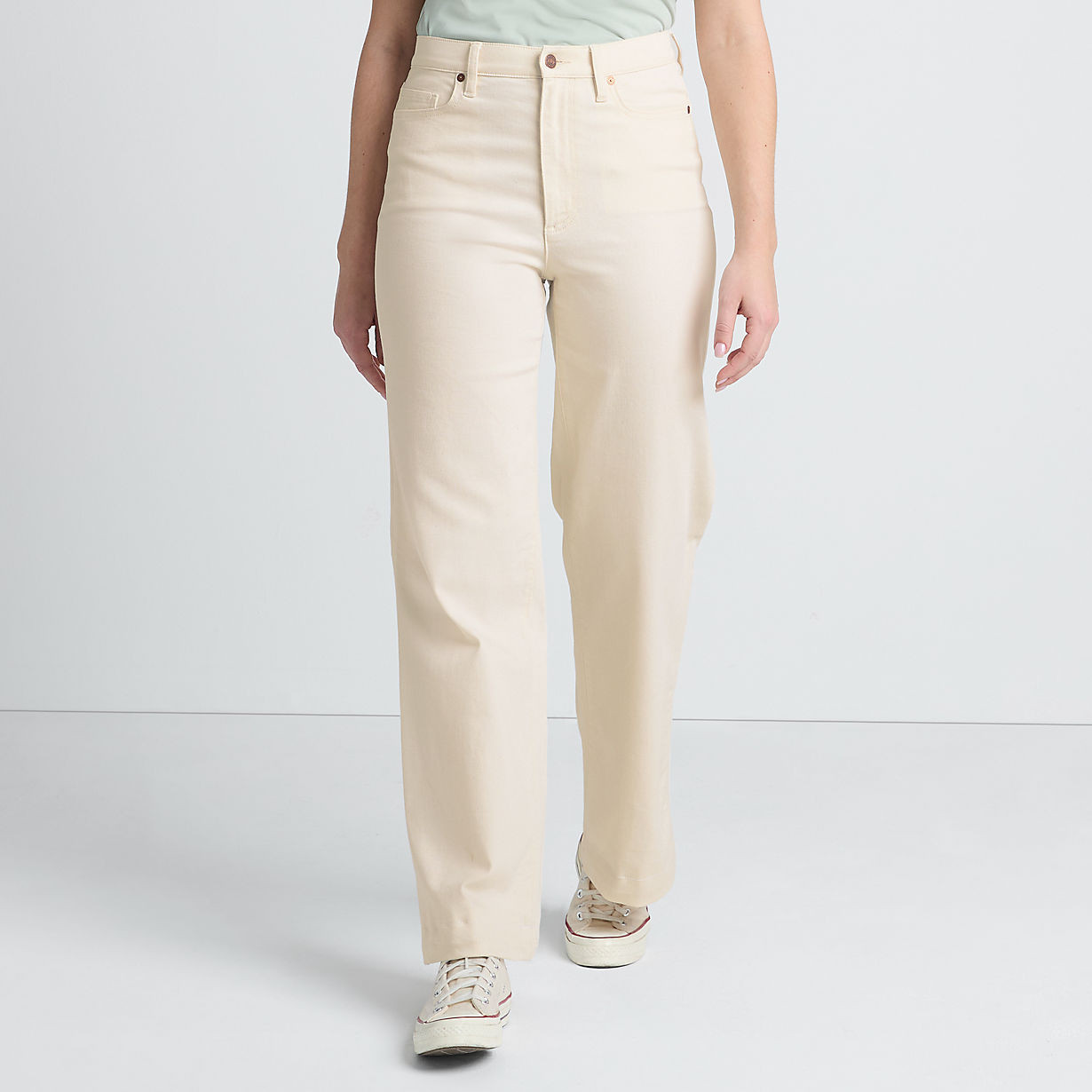 Recycled High Rise Wide Leg Denim Jeans | Lands' End (US)