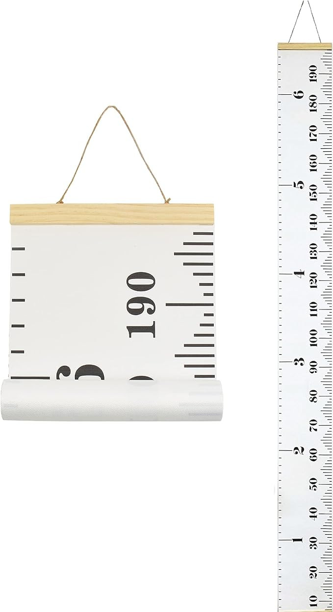 Kids Growth Chart, Wood Frame Fabric Canvas Height Measurement Ruler from Baby to Adult for Child... | Amazon (US)