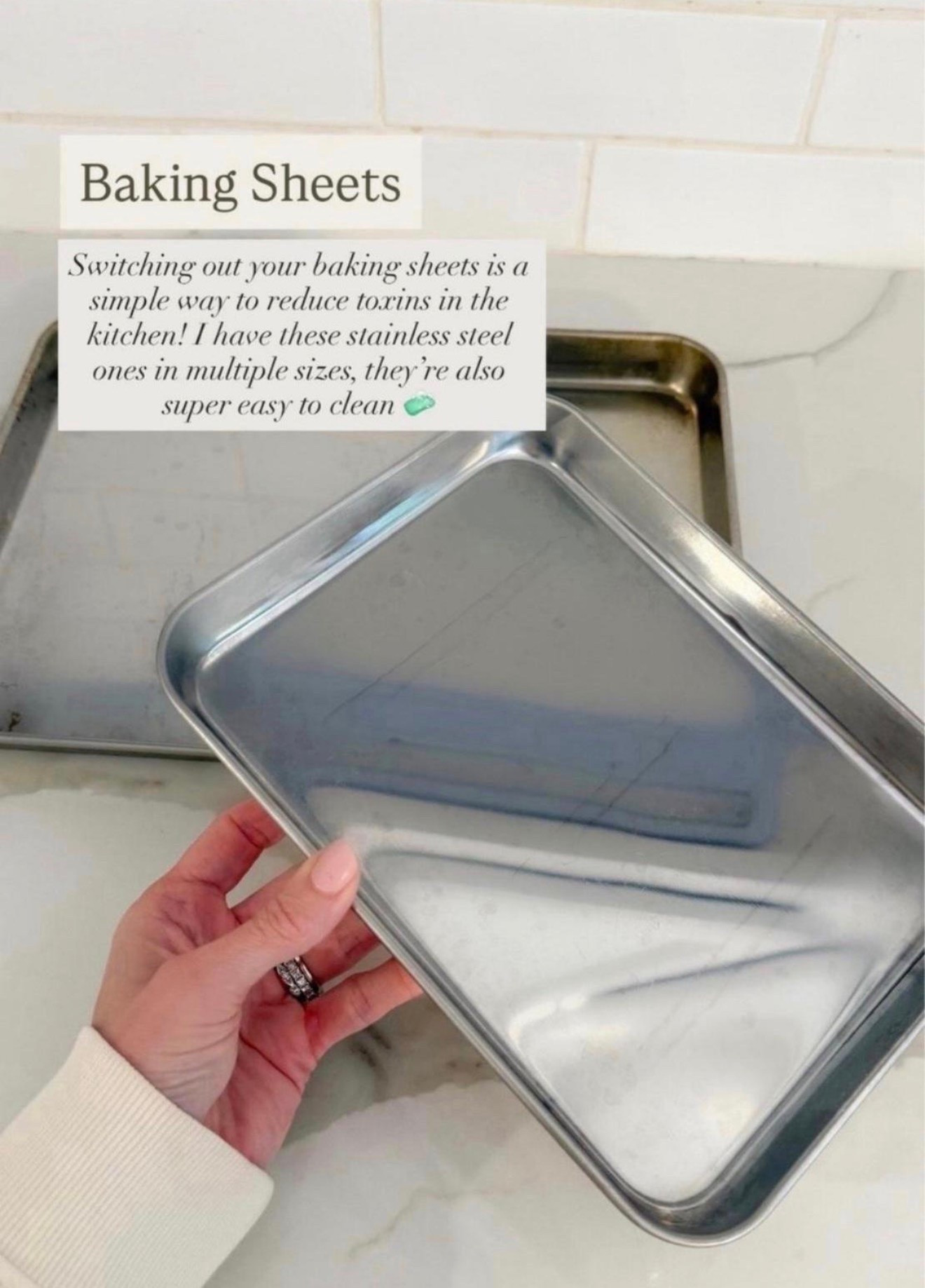Make the swap to stainless steel baking sheets! Such an easy way to make a nontoxic kitchen.