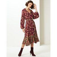 Limited Edition Floral Print Long Sleeve Tea Midi Dress | Marks & Spencer (UK)