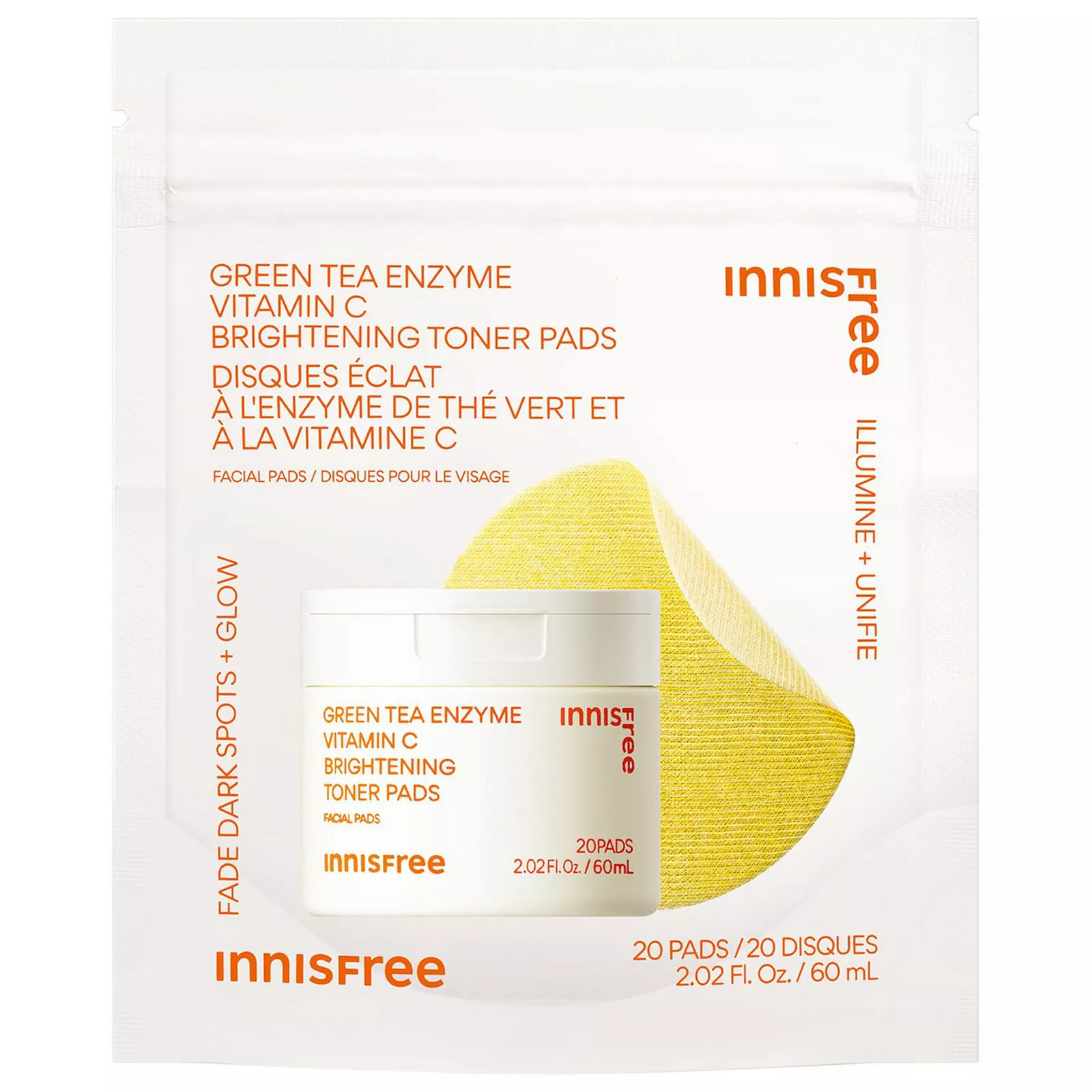 innisfree Green Tea Enzyme Vitamin C Brightening + Exfoliating Toner Pads, Size: 1 FL Oz, None | Kohl's