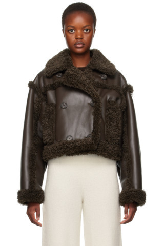 Brown Kristy Faux-Shearling Jacket | SSENSE