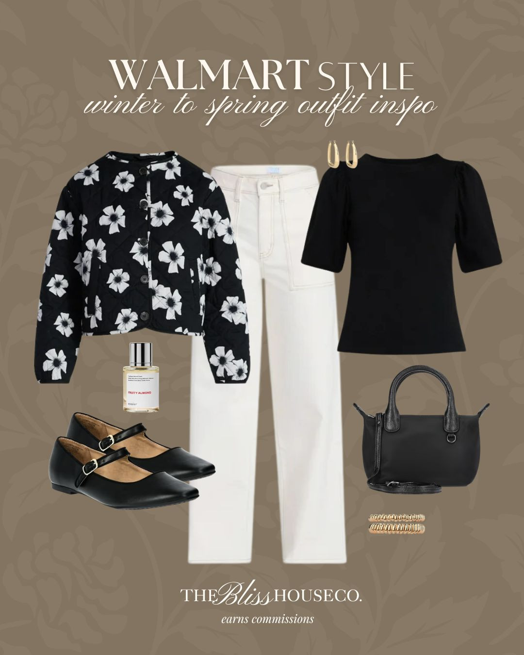 Winter-to-spring outfit inspo from Walmart. Classic pieces styled for easy layering and everyday wear.

Walmart outfit, winter to spring style, classic fashion, neutral wardrobe, everyday staples, affordable finds, casual chic look, timeless outfit, floral print jacket, white jeans, look for less fashion, styled look. 

 #LTKgrwm #LTKootd #LTKSeasonal