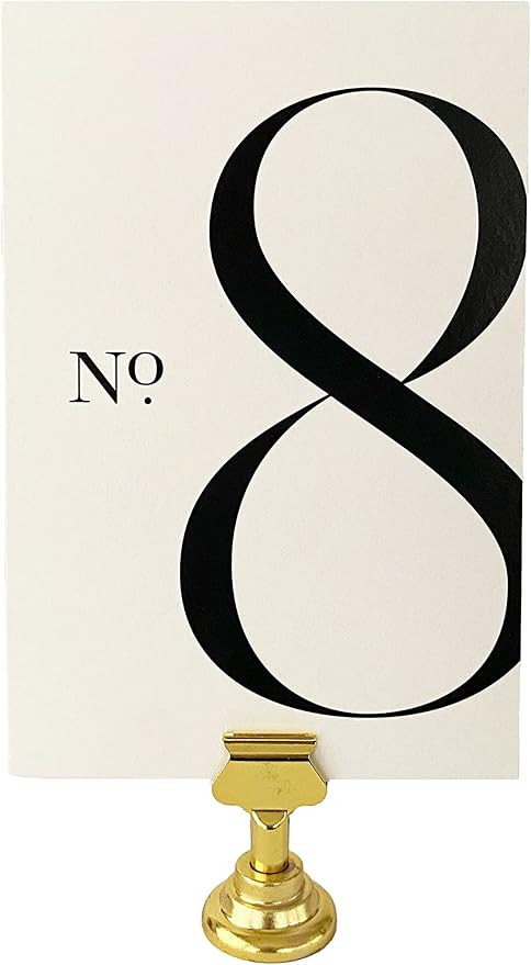 Weekend Paper Co. Modern Table Numbers, Single Sided 4x6 Modern Design, Black Matte Ink, Numbers 1-2 | Amazon (US)