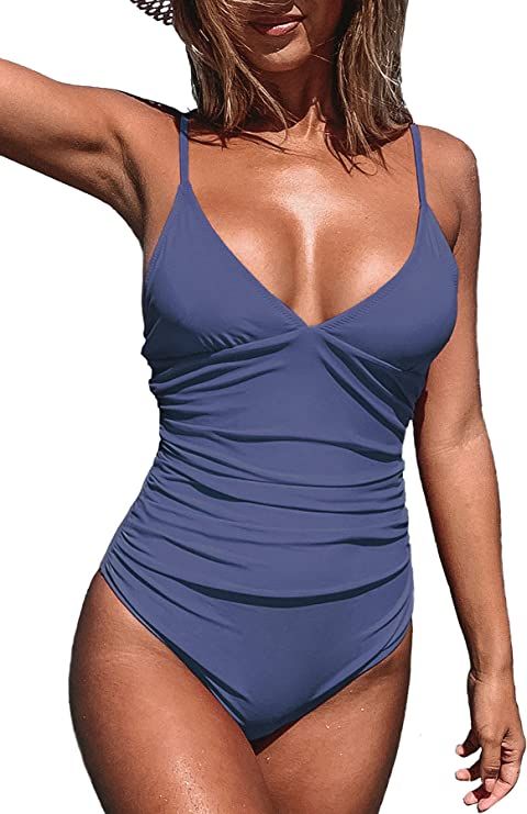 CUPSHE Women's One Piece Swimsuit Tummy Control V Neck Bathing Suits | Amazon (US)