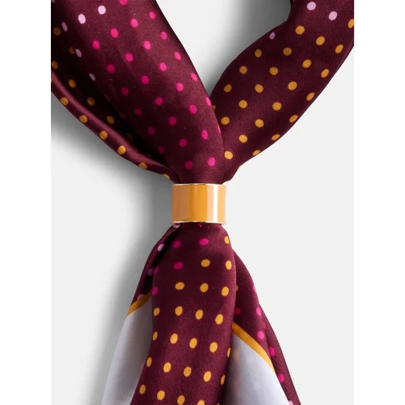 Free Assembly Women's Print Silk Scarf, Merlot Wine | Walmart (US)