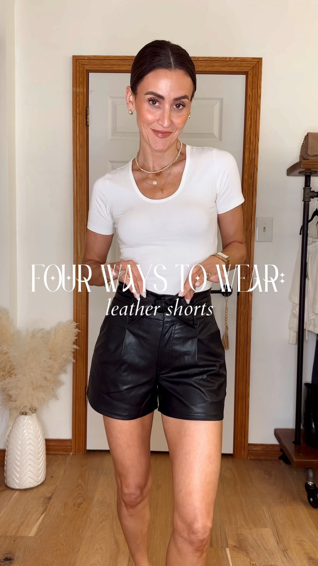 How to Style: Faux Leather Shorts - Karina Style Diaries