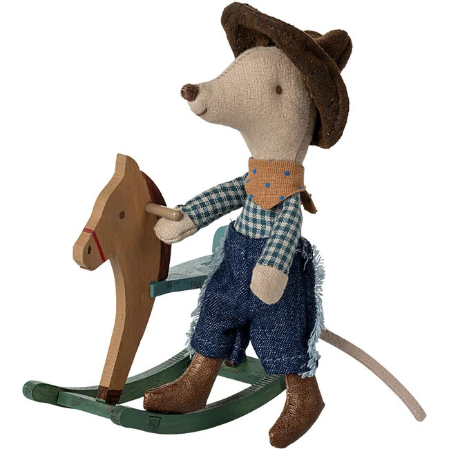 Cowboy mouse on rocking horse, Little brother | Maisonette