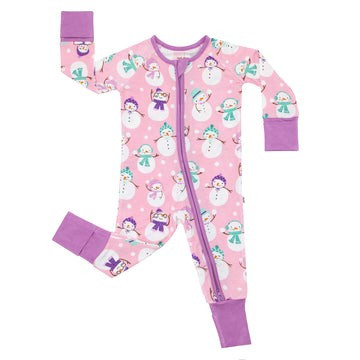 Pink Snow Much Fun Bamboo Viscose Zippy | Little Sleepies
