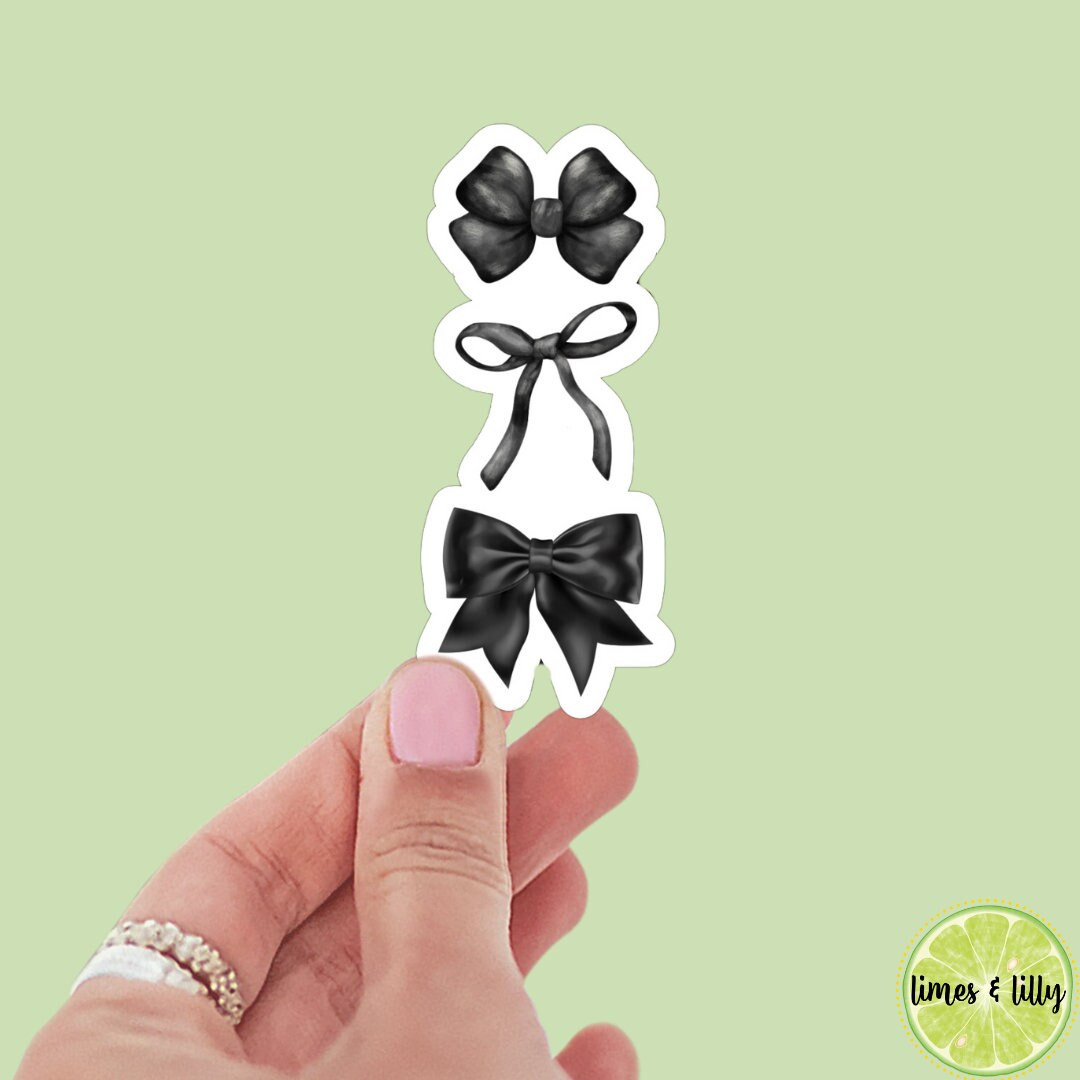 Coquette Black Bow Stacked Sticker Bookish Stickers Book Lover Book Stickers Kindle laptop Romanc... | Etsy (US)